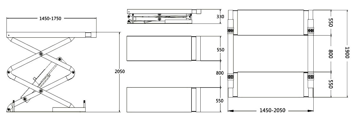 3.5 Tonne Short Full Height Scissor Lift (Recessed)